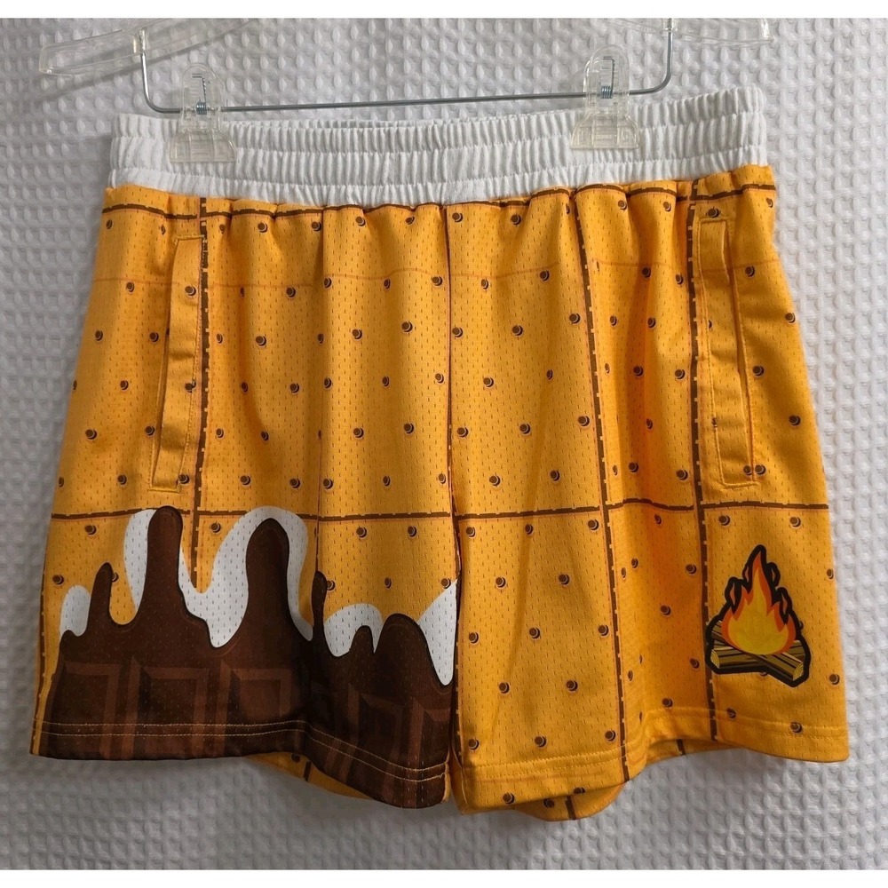 Baseball Lifestyle 101 Campfire S'mores Adult Shorts 5" Mens Medium EXCELLENT